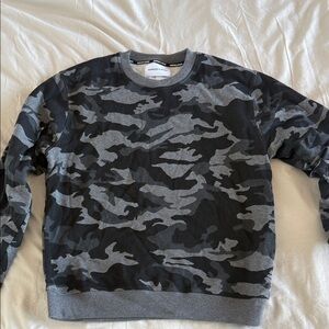 The Kooples Men's Camouflage Crewneck Sweater - Black and Gray
